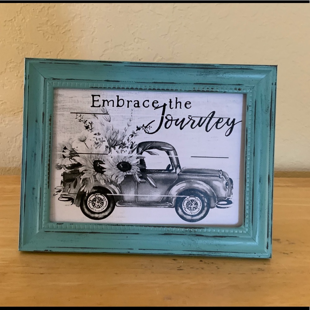 Farmhouse Truck & sunflowers picture 5x7 w/frame